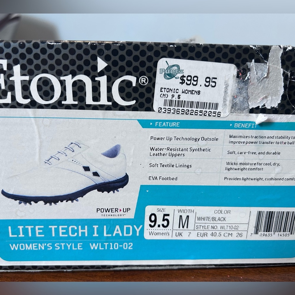 Etonic LiteTech Lady Womens white, water resistant golf shoe NIB size 91/2 - Picture 5 of 8